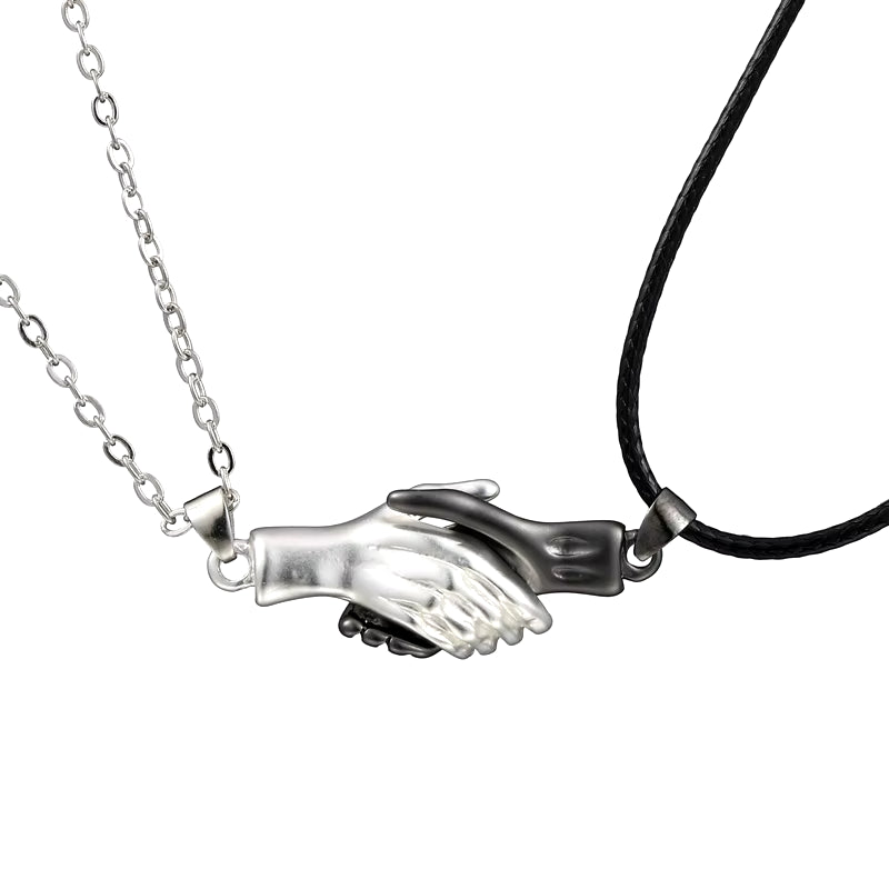 Magnetic Couple Necklace - Hand-in-Hand Pendant Set for Lovers